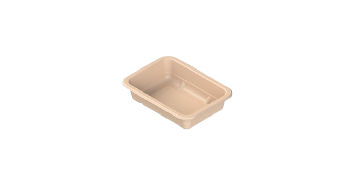 Laminated molded fibre meal tray